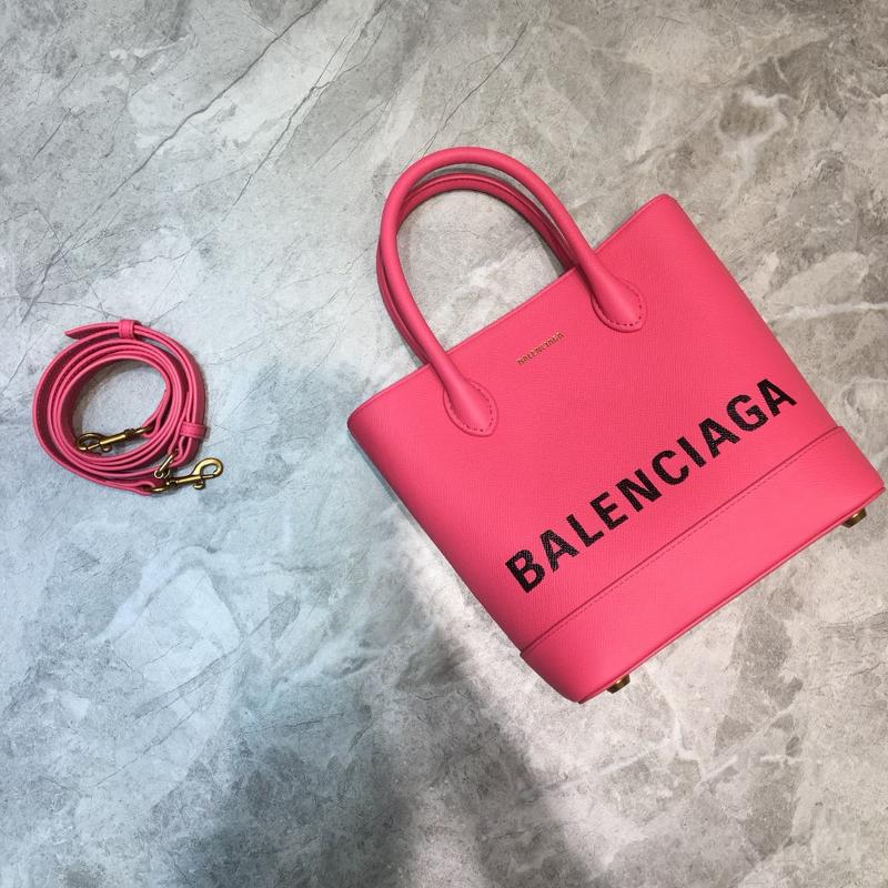 Balenciaga Bags 1800867 Cross pattern rose red and black characters